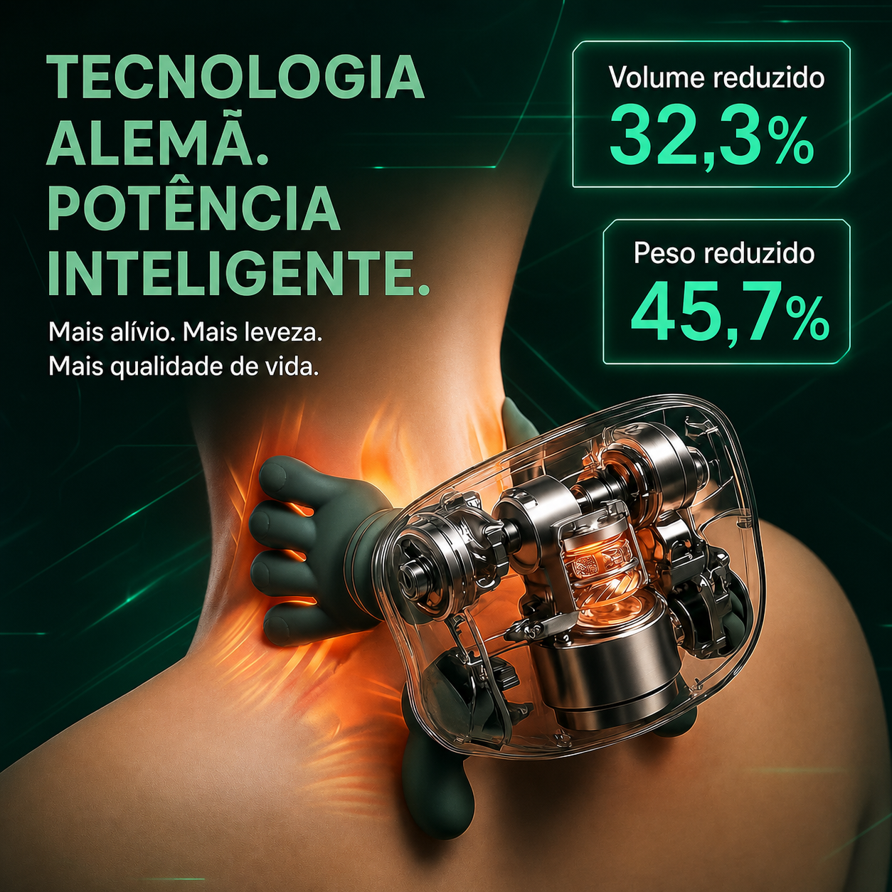 Massageador de pescoço/ombros (elétrico, c/ calor)