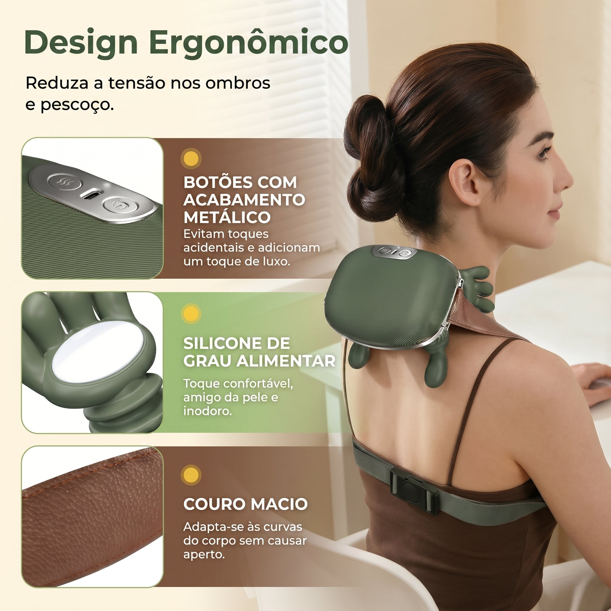 Massageador de pescoço/ombros (elétrico, c/ calor)