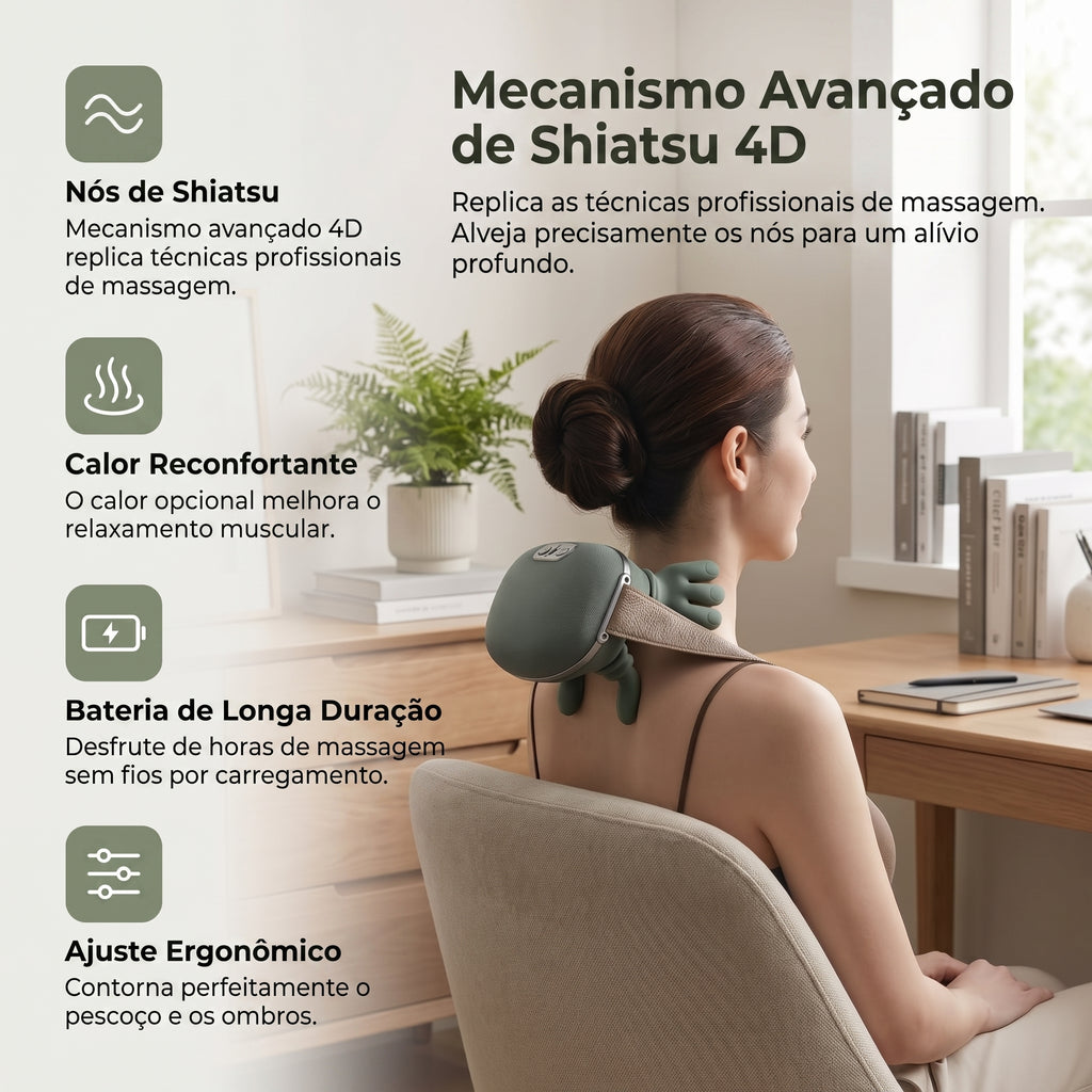 Massageador de pescoço/ombros (elétrico, c/ calor)